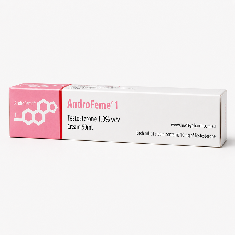 Androfeme 1% testosterone cream 50ml box
