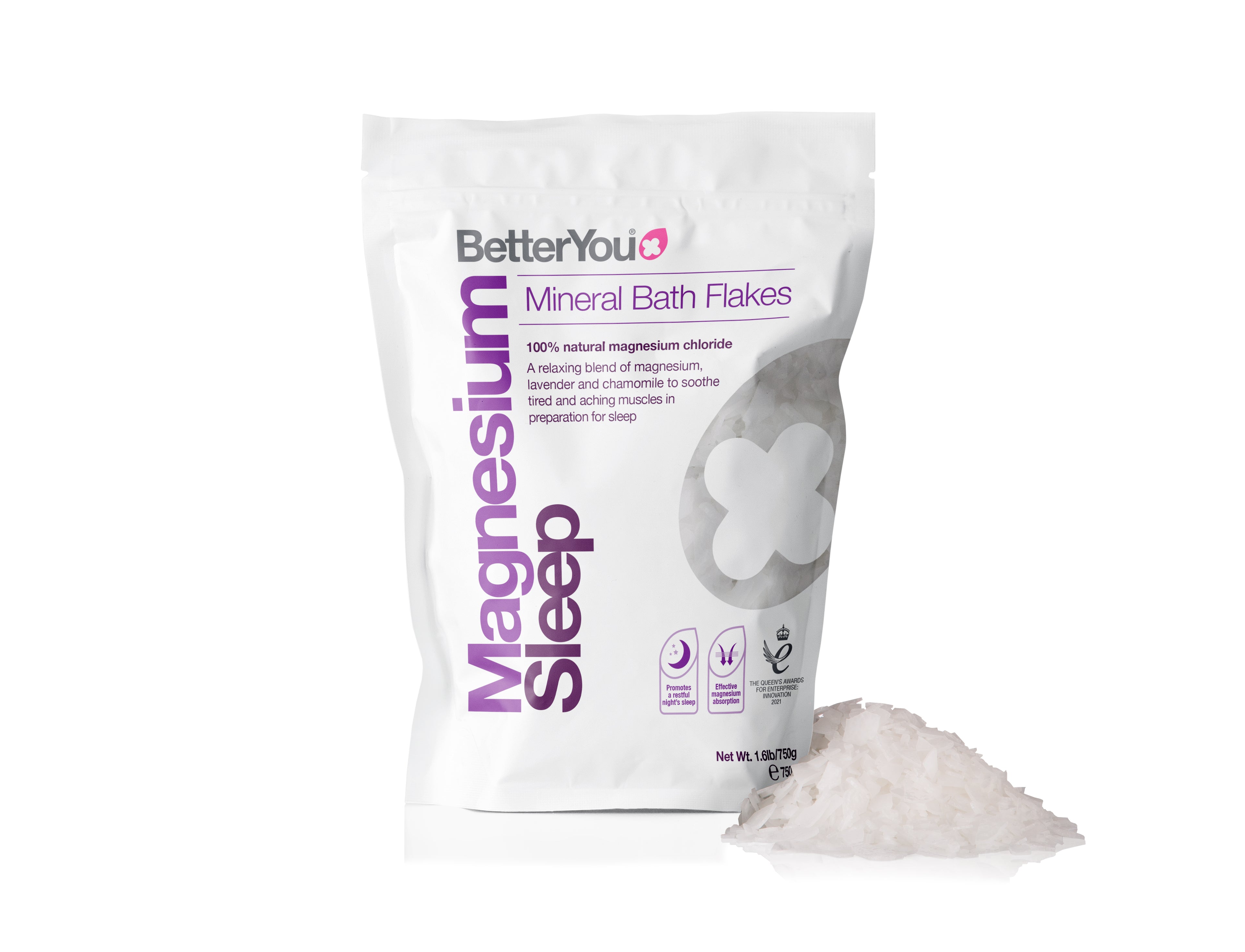 BetterYou magnesium sleep mineral bath flakes 750g