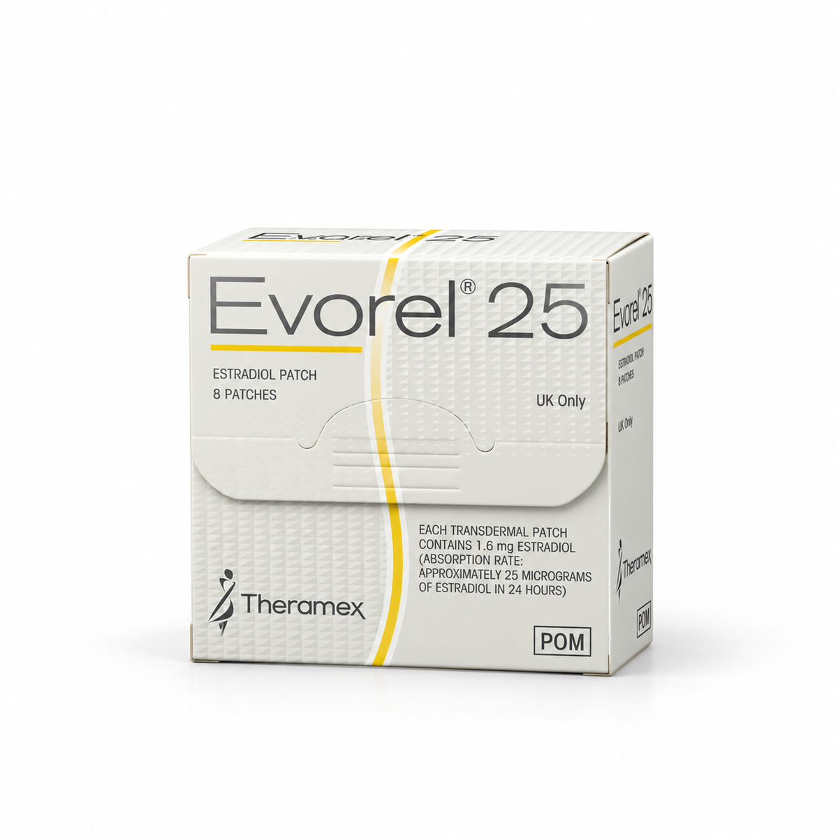 Evorel 25 Estradiol patch 8 patches each containing 1.6mg estradiol