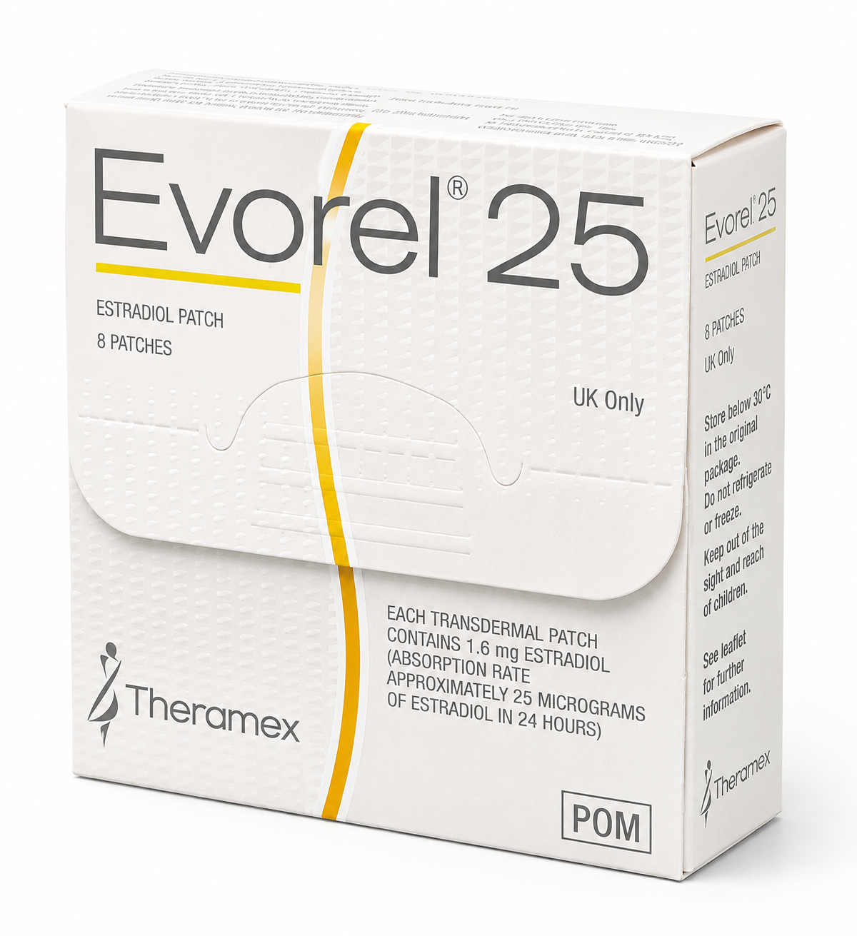 Evorel 25 Estradiol patch 8 patches each containing 1.6mg estradiol