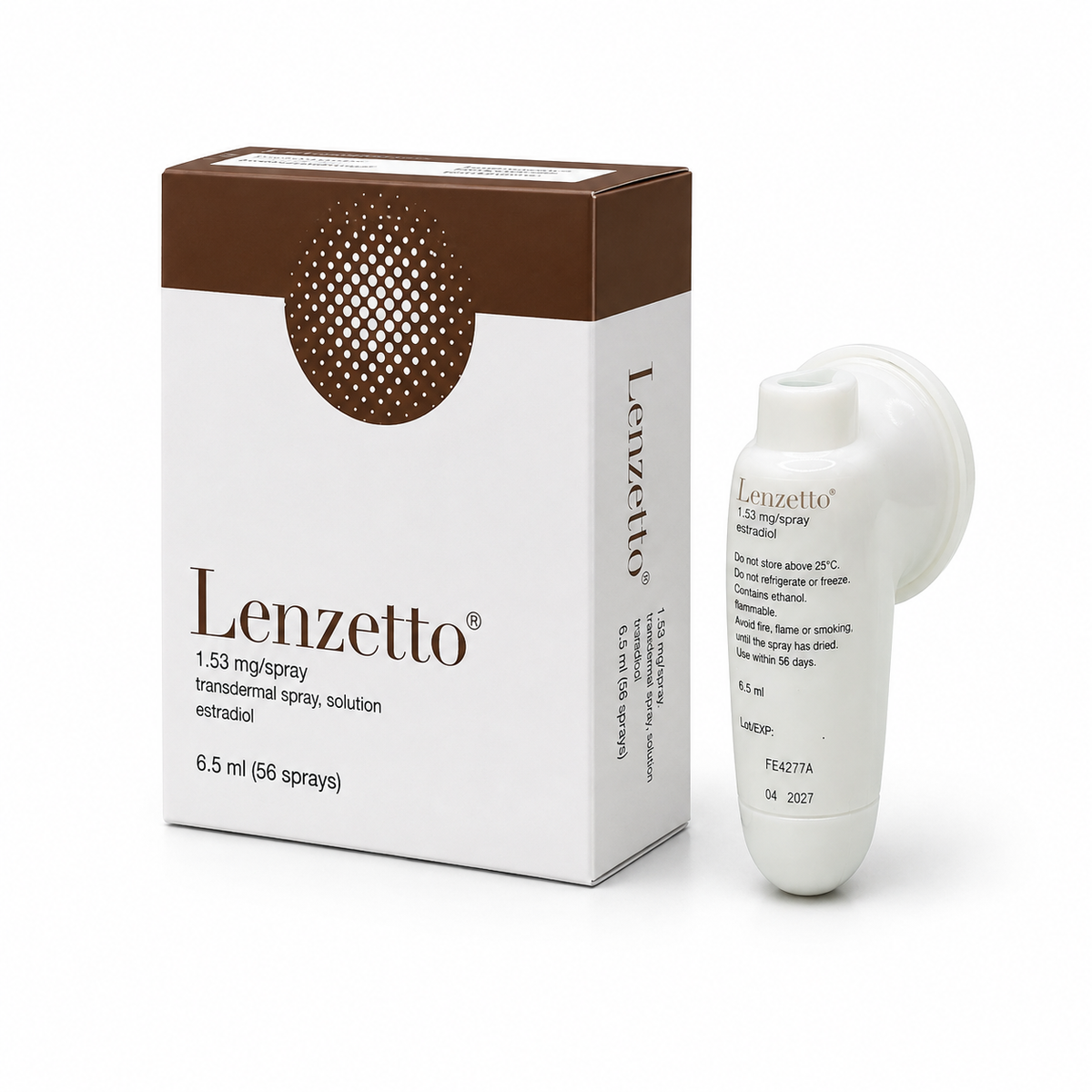 Lenzetto transdermal oestrogen spray bottle
