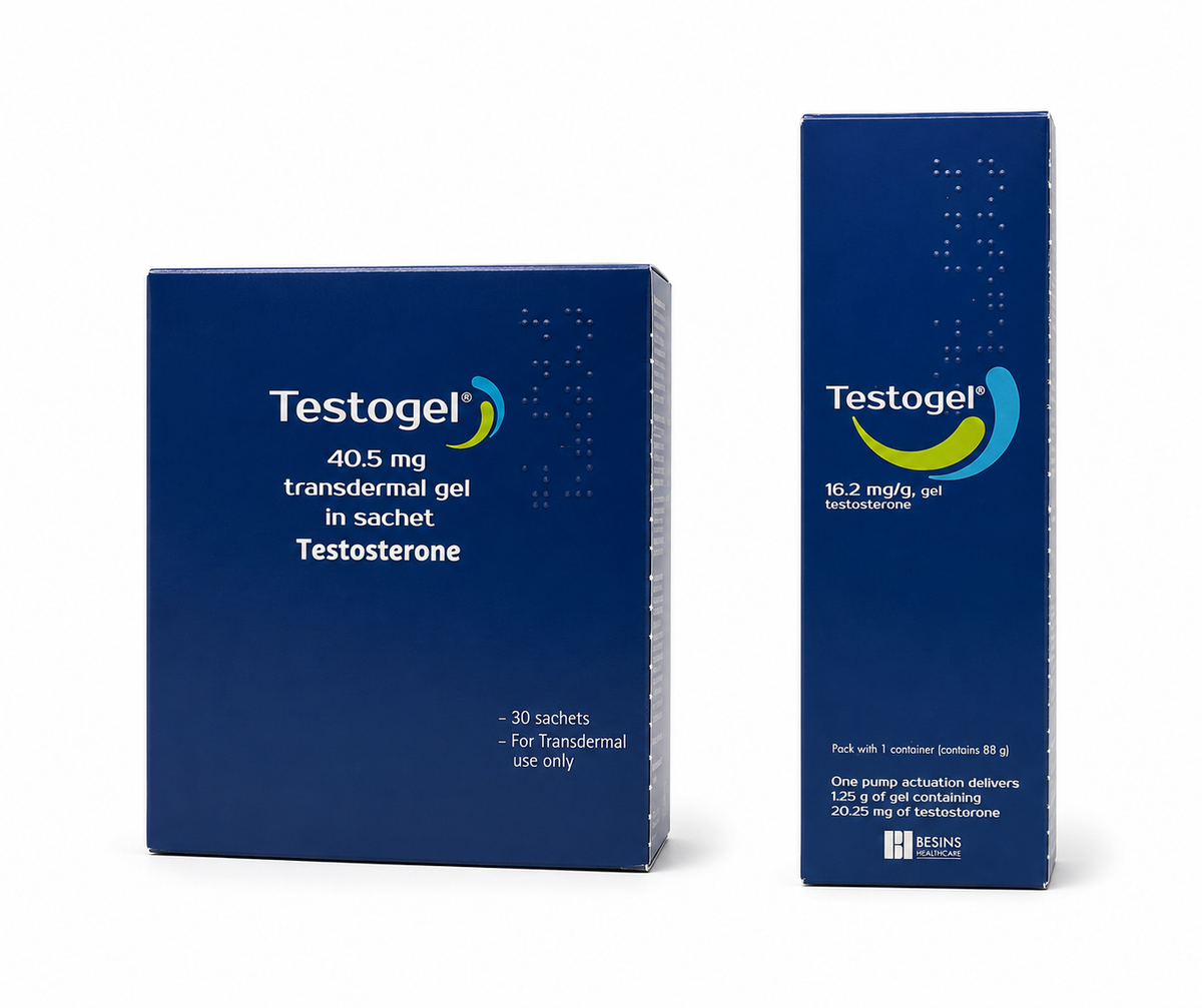 Testogel Sachets 30 sachets 40.5mg and Testogel Pump 16.2mg/g