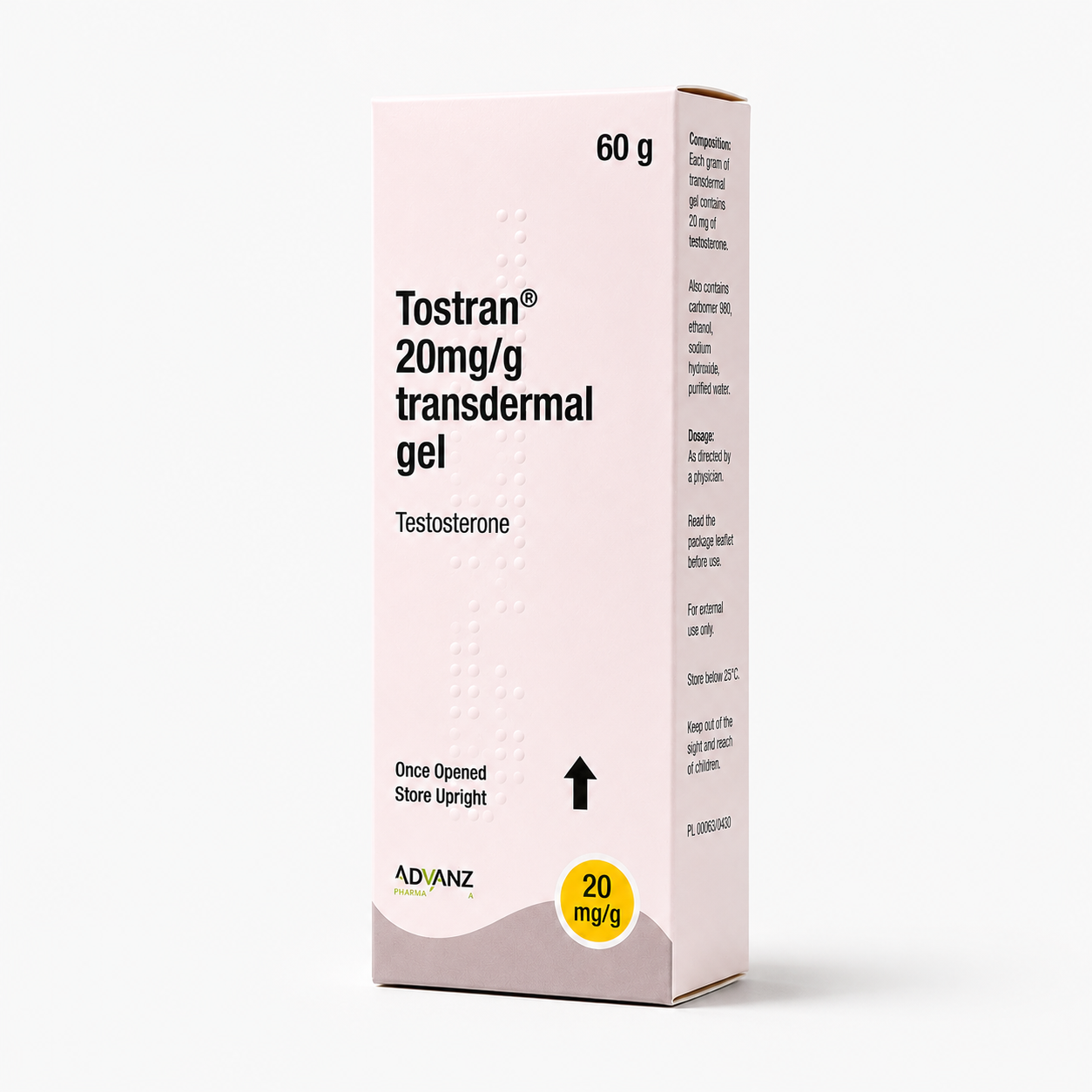 Tostran 20mg/g transdermal testosterone gel 60g